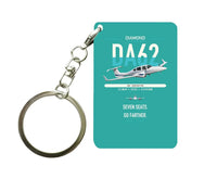 Thumbnail for Diamond DA62 design on turquoise designed key chain, double-side print
