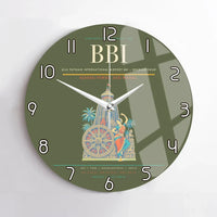 Thumbnail for Biju Patnaik International Airport (BBI) design on green army no frame wall clock