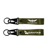 Thumbnail for Qantas Airways Airlines Hawk-shaped key chain, Dark Green+ NAME