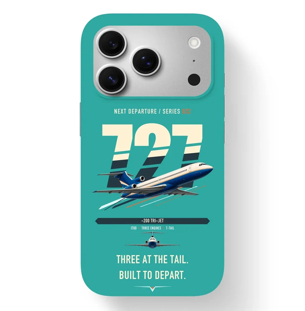 Boeing 727-200 design on turquoise magsafe iphone case