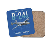 Thumbnail for B-24J Liberator design on blue 1 piece coaster