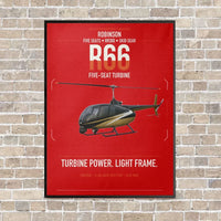 Thumbnail for Robinson R66 vertical canvas print - framed - red background