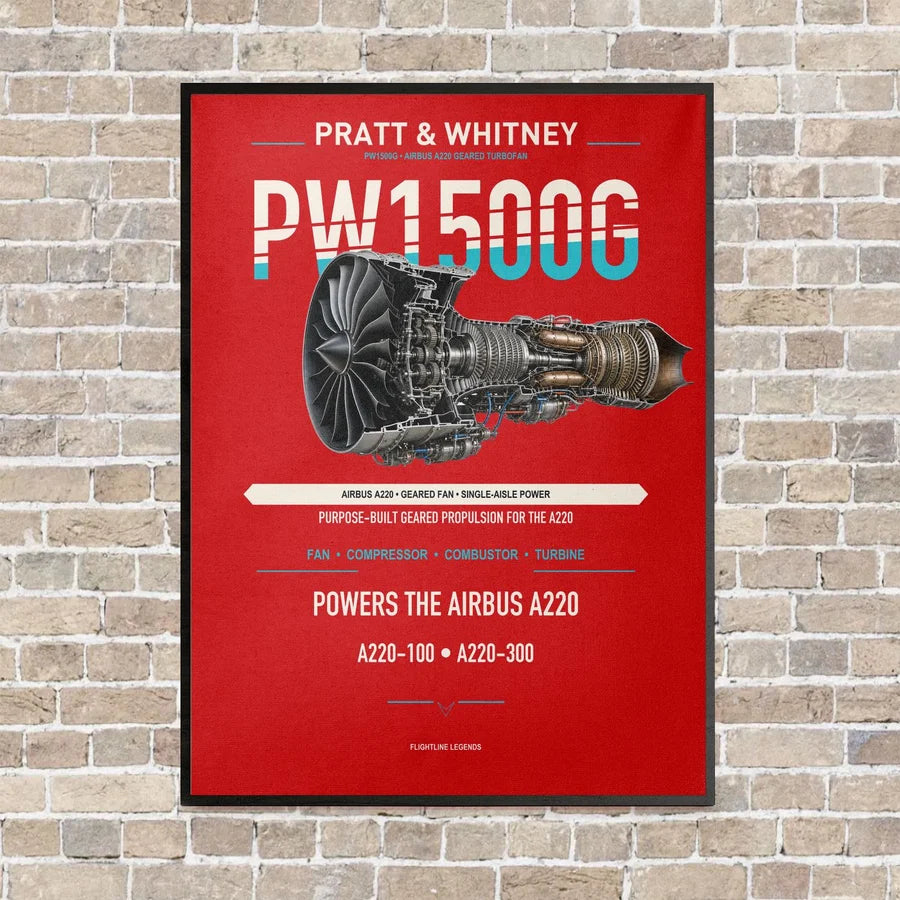PW1500G vertical canvas print - framed - red background