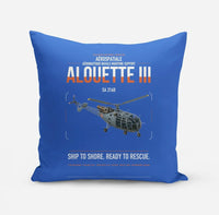 Thumbnail for Aérospatiale SA 316B Alouette III design on blue pillow