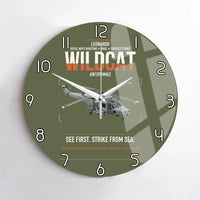 Thumbnail for Leonardo AW159 Wildcat HMA2 design on green army no frame wall clock