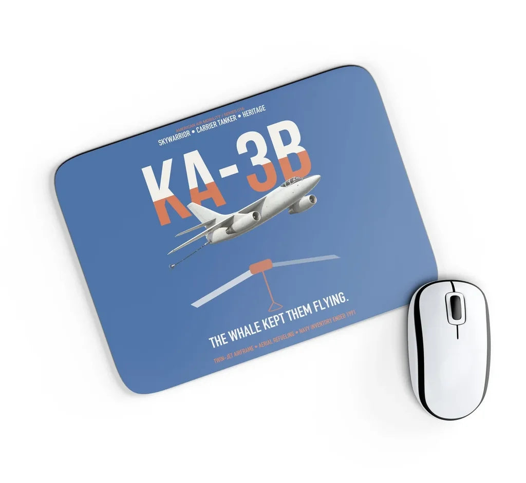KA-3B Skywarrior design on blue rectangle mouse pad