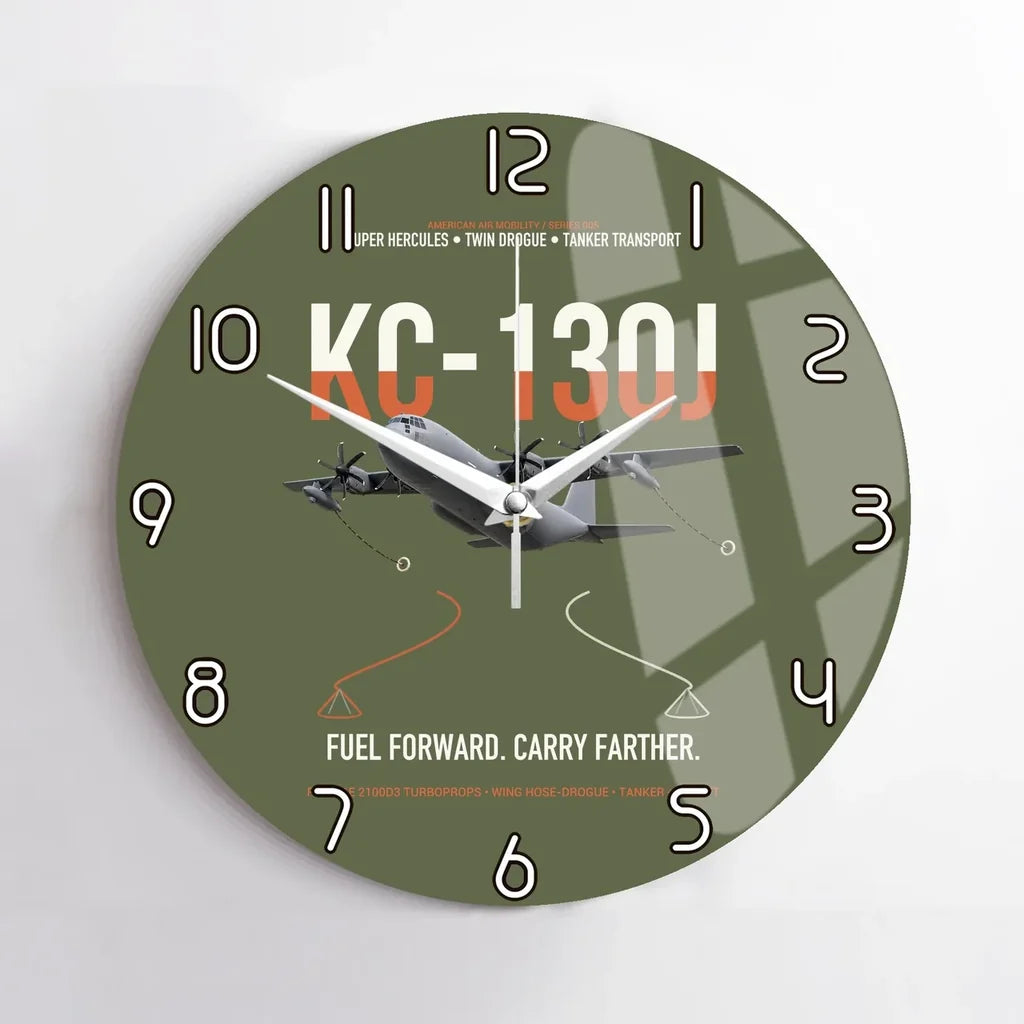 KC-130J SUPER HERCULES design on green army no frame wall clock