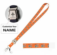 Thumbnail for Airbus A380 & GP7000 Engine seat belt lanyard - orange with name