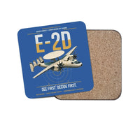 Thumbnail for E-2D Advanced Hawkeye design on blue 1 piece coaster