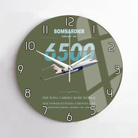 Thumbnail for Bombardier Global 6500 design on green army no frame wall clock