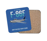 Thumbnail for F-86F Sabre design on blue 1 piece coaster