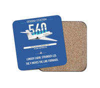 Thumbnail for Cessna Citation 560 - Citation V design on blue 1 piece coaster