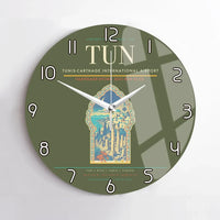 Thumbnail for Tunis-Carthage International Airport (TUN) design on green army no frame wall clock