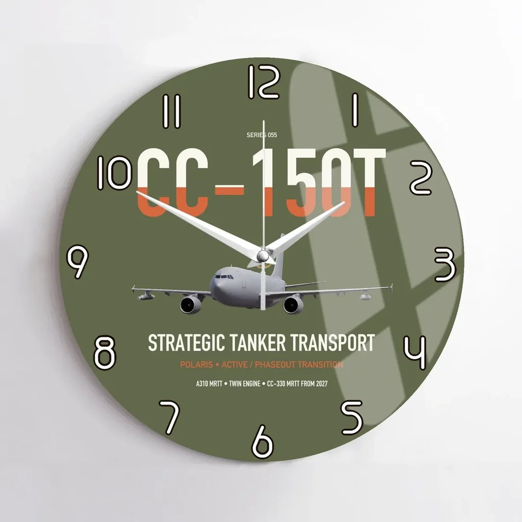 Airbus CC-150T Polaris design on green army no frame wall clock