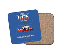 Thumbnail for Airbus H175 design on blue 1 piece coaster