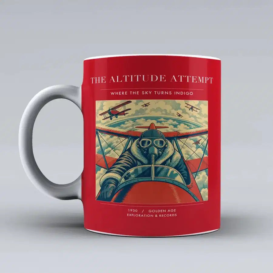 VINTAGE G4202 - The Altitude Attempt - Ceramic Mug design on red