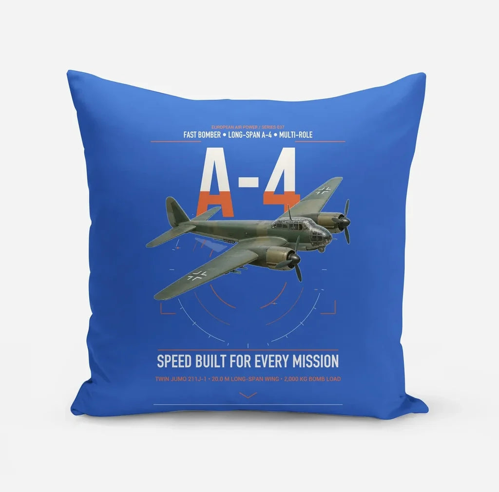Junkers Ju 88A-4 design on blue pillow