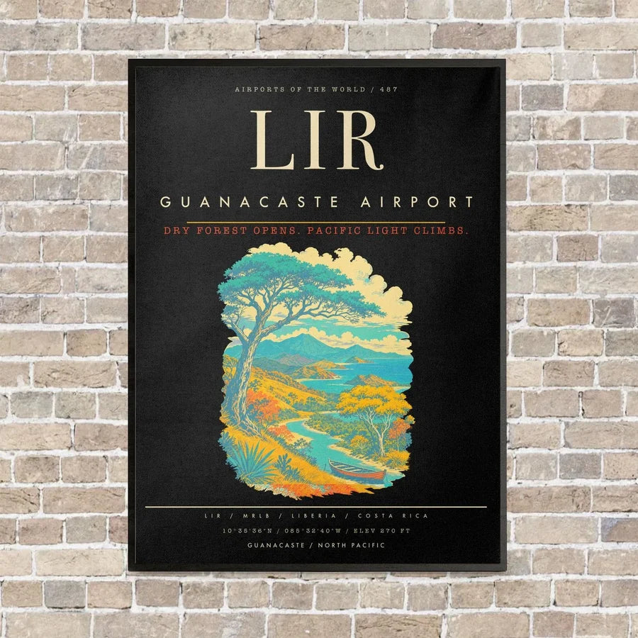 Guanacaste Airport LIR - Canvas Framed - Black