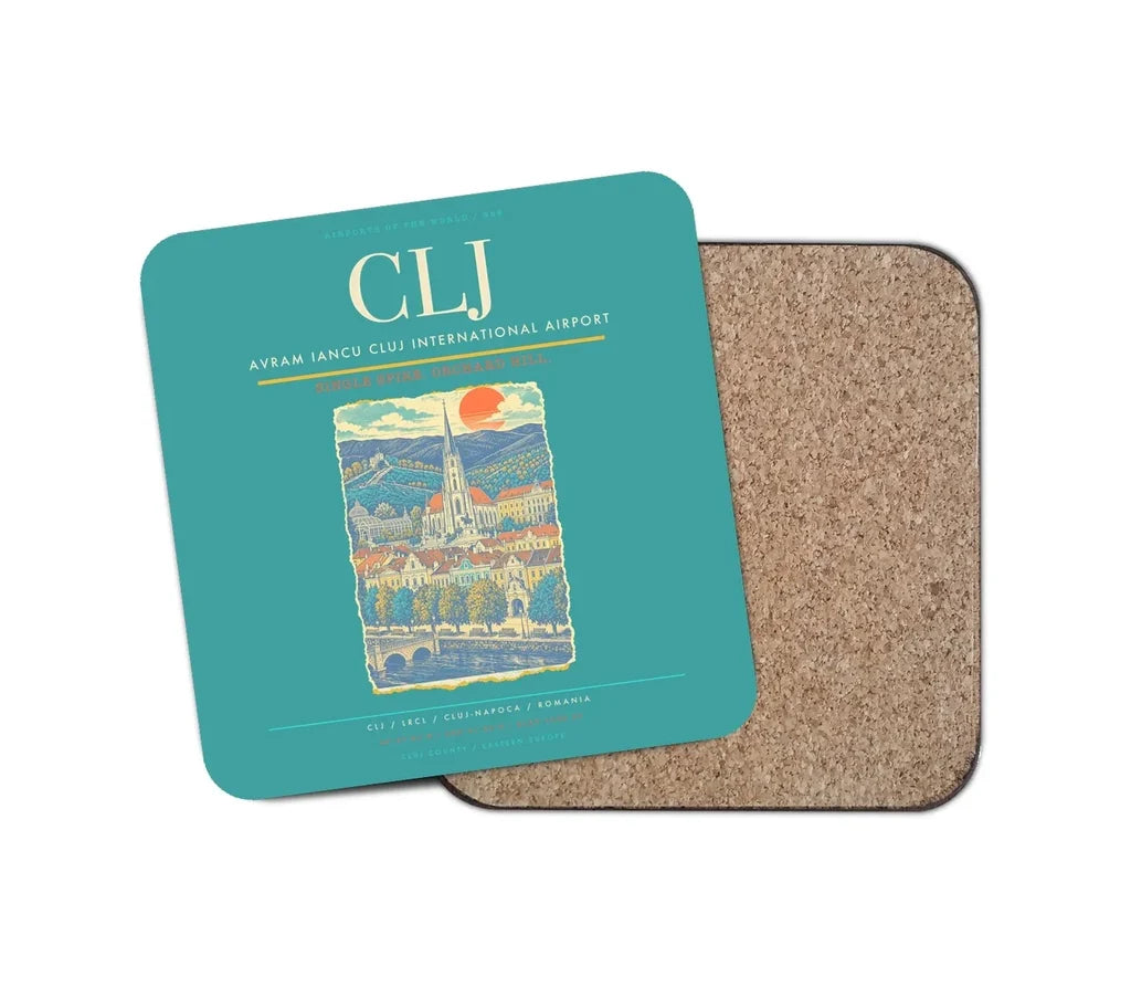 Avram Iancu Cluj International Airport CLJ Coaster 1-Piece - Turquoise