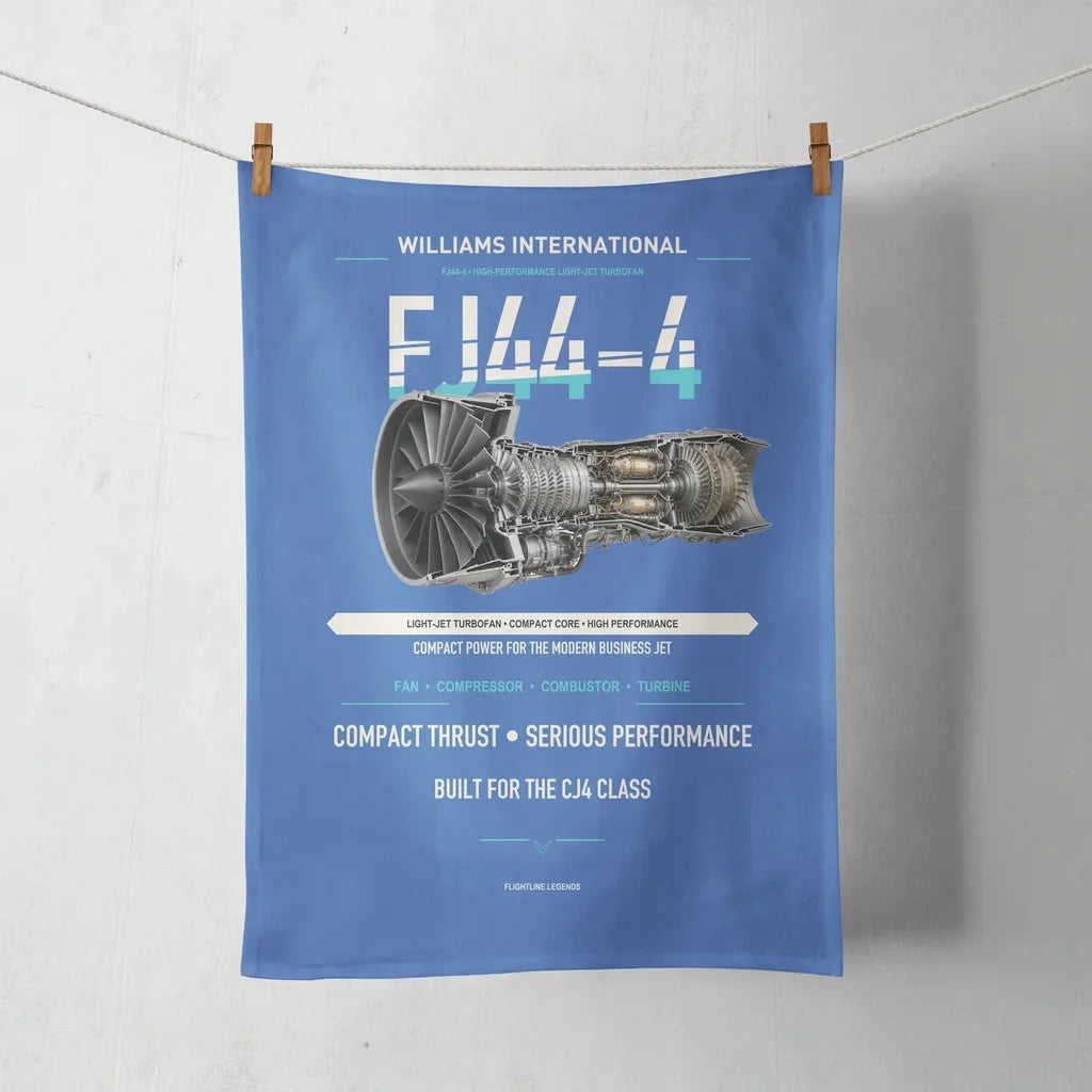 FJ44-4 design on blue towel