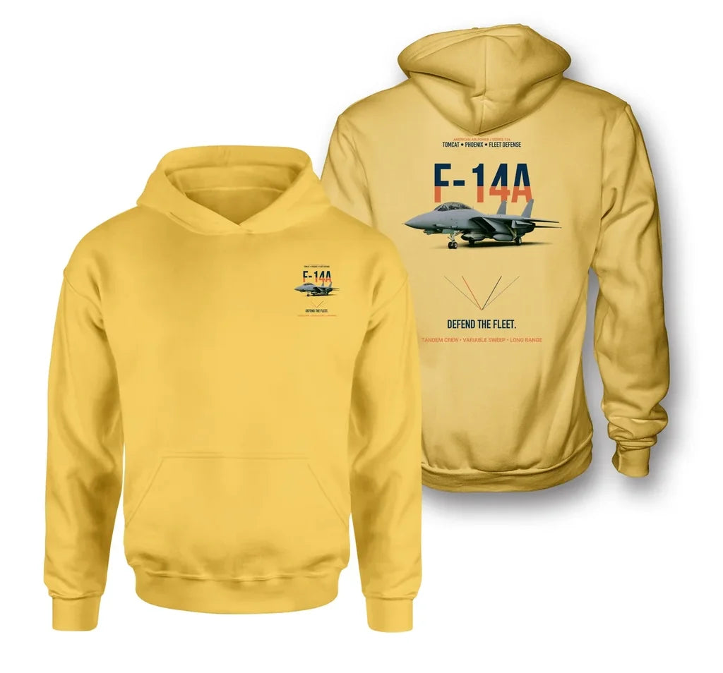 F-14A TOMCAT design on yellow hoodie
