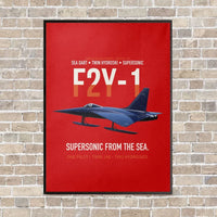 Thumbnail for F2Y-1 Sea Dart Supersonic from the Sea vertical canvas print - framed - red background