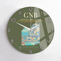 Thumbnail for Grenoble-Isère Airport (GNB) design on green army no frame wall clock