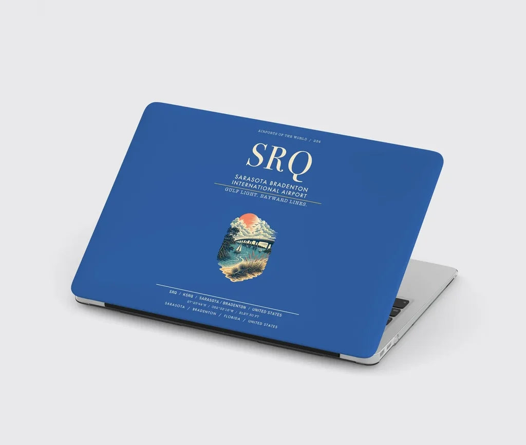 Sarasota Bradenton International Airport (SRQ) design on blue MacBook case
