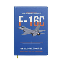 Thumbnail for F-16C Fighting Falcon See All Around Turn Inside design on blue notebook