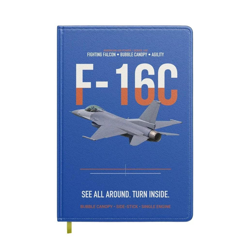 F-16C Fighting Falcon See All Around Turn Inside design on blue notebook