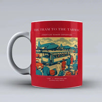 Thumbnail for VINTAGE G4372 - The Tram To The Tarmac - Ceramic Mug design on red