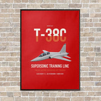 Thumbnail for T-38C Talon vertical canvas print - framed - red background