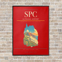 Thumbnail for La Palma Airport SPC vertical canvas print - framed - red background