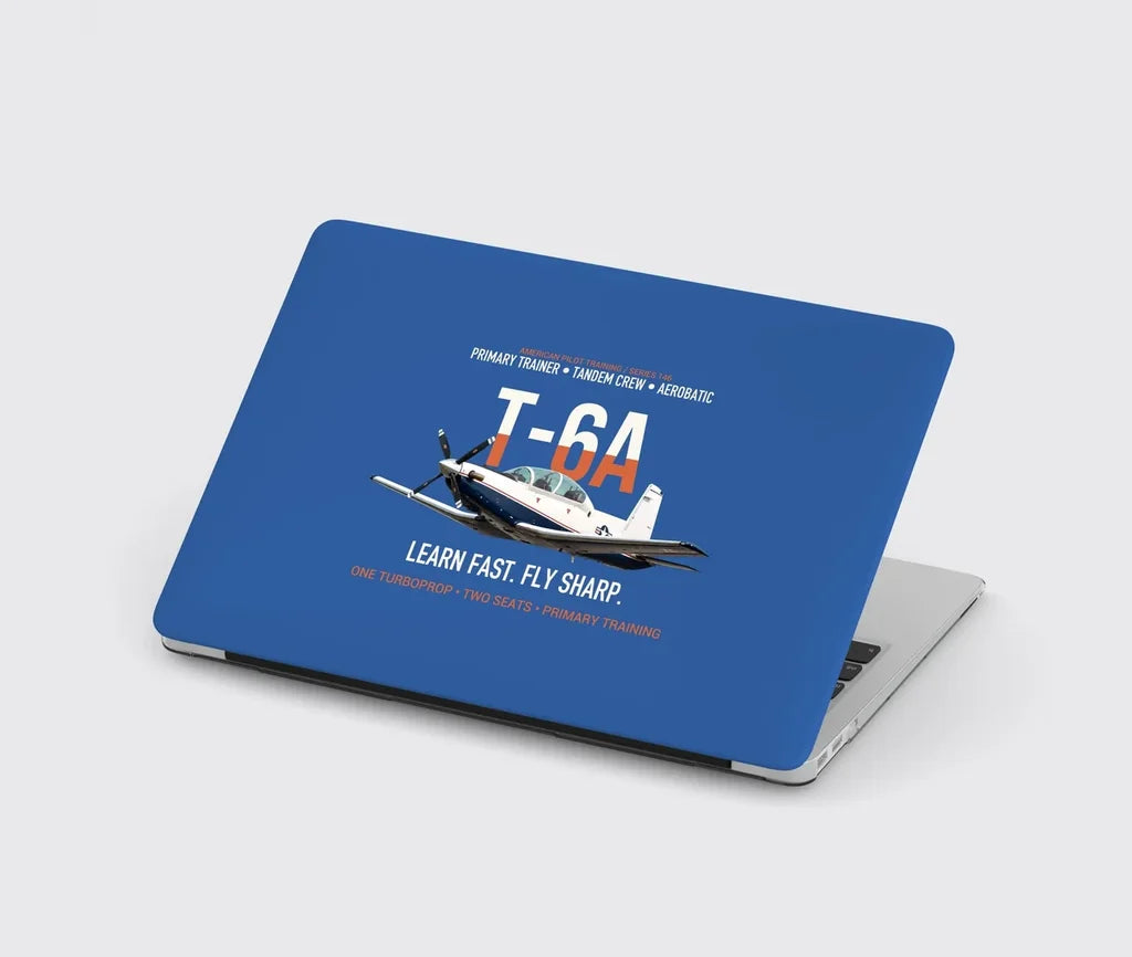 T-6A Texan II Train The Next Generation design on blue MacBook case