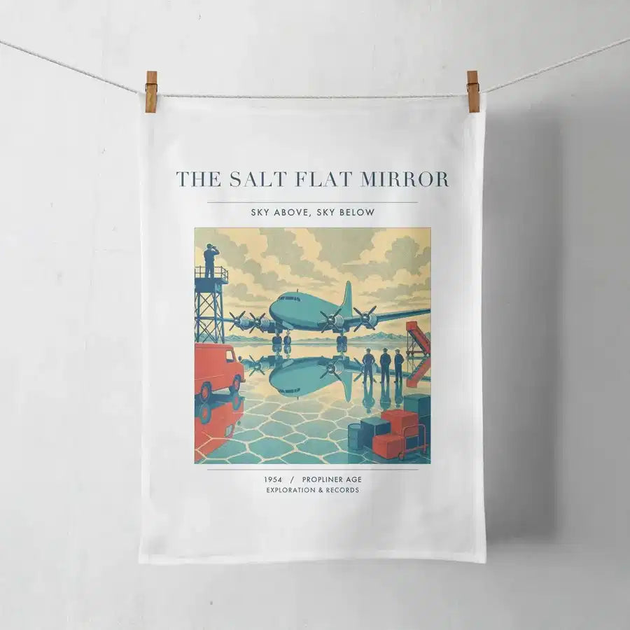 VINTAGE G4333 - The Salt Flat Mirror - Designed Towels design on white