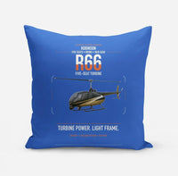Thumbnail for Robinson R66 design on blue pillow