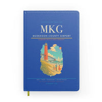 Thumbnail for Muskegon County Airport (MKG) design on blue notebook