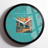 Thumbnail for VINTAGE G4151 - The Desert Mail Stop - Designed Wall Clocks design on turquoise framed
