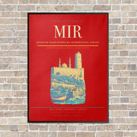 Thumbnail for Monastir Habib Bourguiba International Airport MIR vertical canvas print - framed - red background