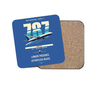 Thumbnail for Boeing 787-10 Dreamliner design on blue 1 piece coaster
