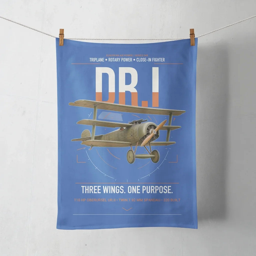 Fokker Dr.I design on blue towel