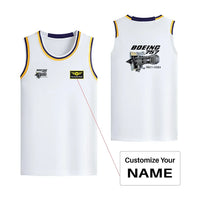 Thumbnail for Boeing 757 & Rolls Royce Engine (RB211) Designed Basketball Style Sports Tank Tops - view 15
