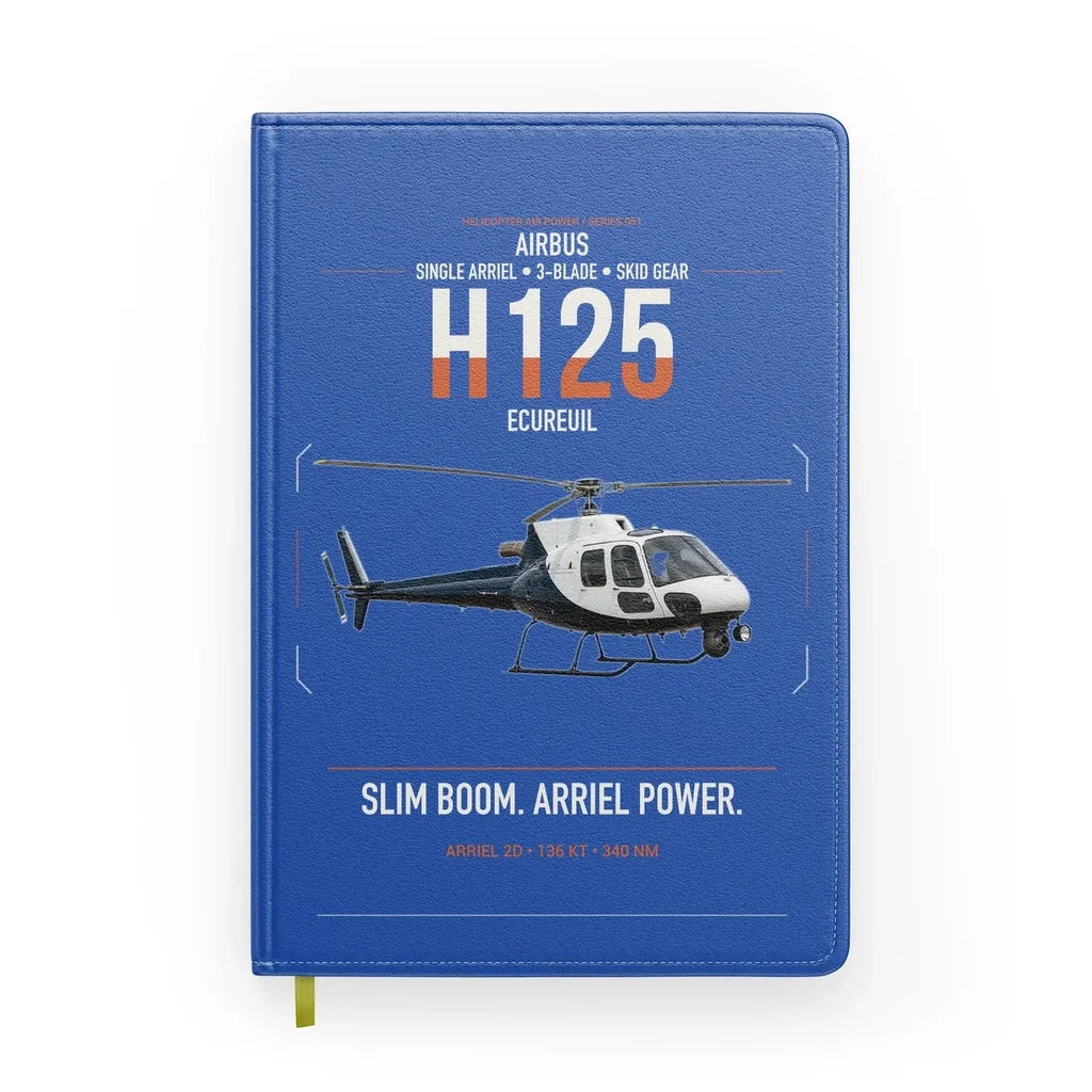 Airbus H125 design on blue notebook