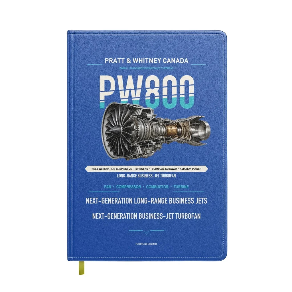 PW800 design on blue notebook
