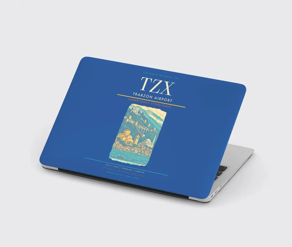 Trabzon Airport (TZX) design on blue MacBook case
