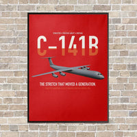 Thumbnail for C-141B Starlifter vertical canvas print - framed - red background