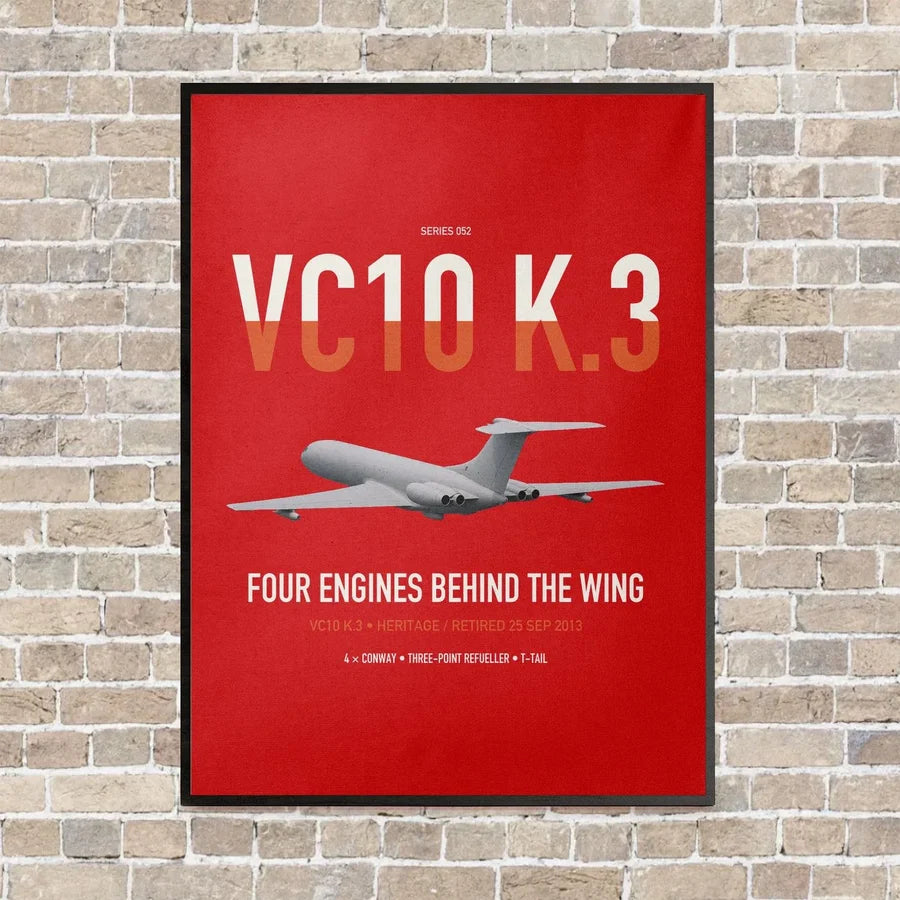 Vickers VC10 K.3 vertical canvas print - framed - red background