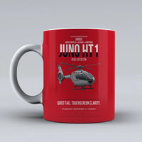 Thumbnail for Airbus H135 Juno HT1 design on red ceramic mug, double-side print