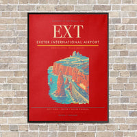 Thumbnail for Exeter International Airport EXT vertical canvas print - framed - red background