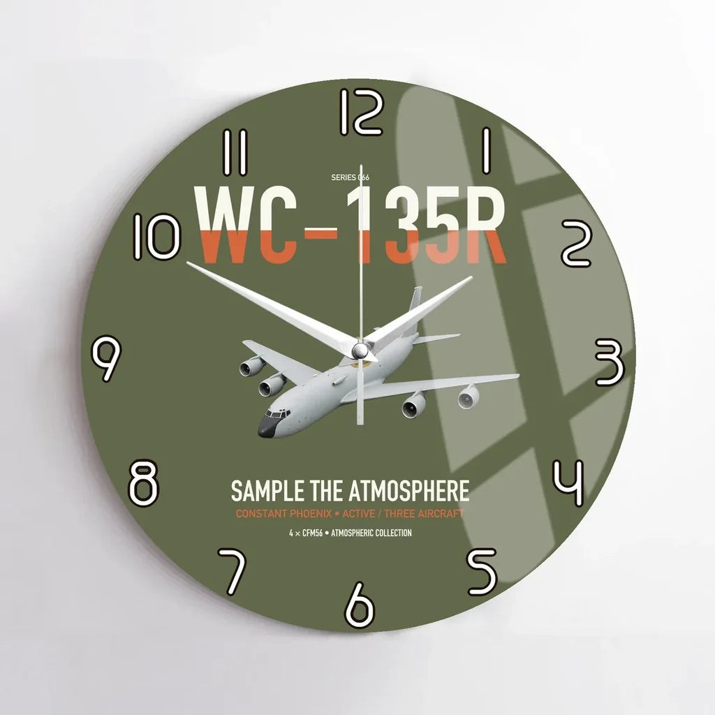 WC-135R Constant Phoenix design on green army no frame wall clock